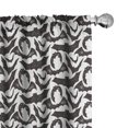 thumbnail image 1 of Ambesonne Autumn Curtains, Scary Bats Time of the Year, Pair of 28"x95", Charcoal Grey and White, 1 of 5