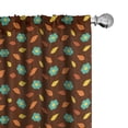 thumbnail image 1 of Ambesonne Autumn Curtains, Warm Tones Fall Season Art, Pair of 28"x63", Chocolate and Turquoise, 1 of 5