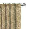 thumbnail image 1 of Ambesonne Autumn Damask Window Curtains, Oriental Theme Motifs, Each 28" W x 84" L, Ecru and Camel, 1 of 4