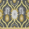 thumbnail image 1 of Ambesonne Autumn Damask Fabric by the Yard Microfiber, Oriental Art Elements, 3 Yards, Grey Dark Yellow White, 1 of 1