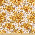 thumbnail image 1 of Ambesonne Autumn Damask Fabric by the Yard Upholstery, Detailed Floral Scene, 3 Yards, Yellow and Dark Orange, 1 of 5