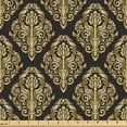 thumbnail image 1 of Ambesonne Autumn Damask Fabric by the Yard Upholstery, Victorian Pattern Art, 2 Yards, Charcoal Grey and Pale Camel, 1 of 5