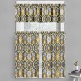 thumbnail image 1 of Ambesonne Autumn Damask Valance & Curtain, Oriental Art Elements, 55"x45", Grey Dark Yellow White, 1 of 7