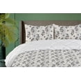 thumbnail image 1 of Ambesonne Autumn Down Alternative Quilt Comforter, Grunge Botanical Leafy Print, King, Pale Grey Grey Dust, 1 of 5