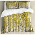 thumbnail image 1 of Ambesonne Autumn Duvet Cover Set, Forest Golden Leaves, Queen, Yellow Grey, 1 of 3