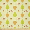 thumbnail image 1 of Ambesonne Autumn Fabric by the Yard Microfiber, Leaves and Acorns Pattern, 3 Yards, Cream Apricot and Lime Green, 1 of 2