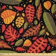 thumbnail image 1 of Ambesonne Autumn Fabric by the Yard Microfiber, Minimalist Stars Leaves Art, 5 Yards, Marigold Olive Green Ruby, 1 of 2