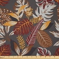 thumbnail image 1 of Ambesonne Autumn Fabric by the Yard Microfiber, Tropic Leaves in Earth Tones, 3 Yards, Dimgray and Multicolor, 1 of 2