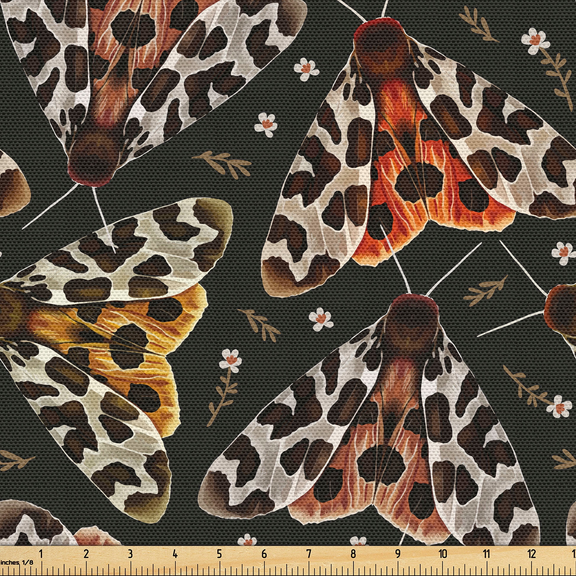 Ambesonne Autumn Fabric by the Yard, Tiger Butterflies Flowers, 2 Yards ...
