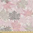thumbnail image 1 of Ambesonne Autumn Fabric by the Yard Upholstery, Abstract Maple Leaves Art, 2 Yards, Pastel Pink and Pale Sepia, 1 of 5
