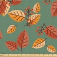 thumbnail image 1 of Ambesonne Autumn Fabric by the Yard Upholstery, Berries and Colorful Leaves, 1 Yard, Laurel Green and Marigold, 1 of 1