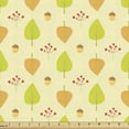 thumbnail image 1 of Ambesonne Autumn Fabric by the Yard Upholstery, Leaves and Acorns Pattern, 5 Yards, Cream Apricot and Lime Green, 1 of 5