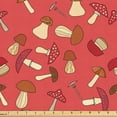 thumbnail image 1 of Ambesonne Autumn Fabric by the Yard Upholstery, Mushroom Pattern Cartoon Art, 3 Yards, Dark Coral Pale Peach, 1 of 5
