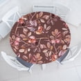 thumbnail image 1 of Ambesonne Autumn Fitted Round Tablecloth, Dog Rose Branches Pattern, 45"- 56" Diameter, Pale Redwood Blush and Pink, 1 of 5