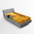 thumbnail image 1 of Ambesonne Autumn Fitted Sheet, Evening Natural Park, Twin Size, Yellow Green, 1 of 2