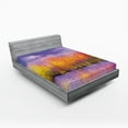 thumbnail image 1 of Ambesonne Autumn Fitted Sheet, Fall Season Trees River, Full Size, Lavender Yellow, 1 of 2