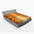 thumbnail image 1 of Ambesonne Autumn Fitted Sheet, Forest Lake Fall Trees, Full Size, Orange Brown, 1 of 2