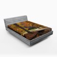thumbnail image 1 of Ambesonne Autumn Fitted Sheet, Gloomy Day Forest Path, Full Size, Seal Brown Marigold, 1 of 3
