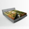 thumbnail image 1 of Ambesonne Autumn Fitted Sheet, Misty Woods Cornwall, Queen Size, Orange Green Yellow, 1 of 2
