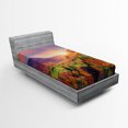 thumbnail image 1 of Ambesonne Autumn Fitted Sheet, Morning in Mountain Tree, Twin XL Size, Red Purple Green, 1 of 2