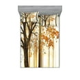 thumbnail image 1 of Ambesonne Autumn Fitted Sheet & Pillow Sham Set, Bare Branches Fall Leaves, Queen, Taupe Orange, 1 of 2