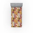 thumbnail image 1 of Ambesonne Autumn Fitted Sheet, Sunflowers Semicircles Art, Twin Size, Pale Orange and Dark Mustard, 1 of 5