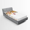 thumbnail image 1 of Ambesonne Autumn Fitted Sheet, Trees with Dried Leaves, Twin Size, Multicolor, 1 of 2