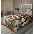 thumbnail image 1 of Ambesonne Autumn Flat Sheet, Fall Season River with Trees, Twin Size, Brown and Magenta, 1 of 1
