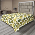 thumbnail image 1 of Ambesonne Autumn Flat Sheet, Scattered Fall Time Leaves, Full Size, White Mustard Fawn, 1 of 1