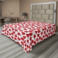 thumbnail image 1 of Ambesonne Autumn Flat Sheet, Warm Colored Ripe Apples, Queen Size, Dark Pink and Dark Coral, 1 of 1