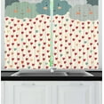 thumbnail image 1 of Ambesonne Autumn Kitchen Curtains, Hearts Raindrops Clouds, 55"x39", Multicolor, 1 of 3