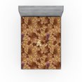 thumbnail image 1 of Ambesonne Autumn Leaves Fitted Sheet, Neutral Leafy Print, Queen Size, Dark Khaki Lime Green, 1 of 5