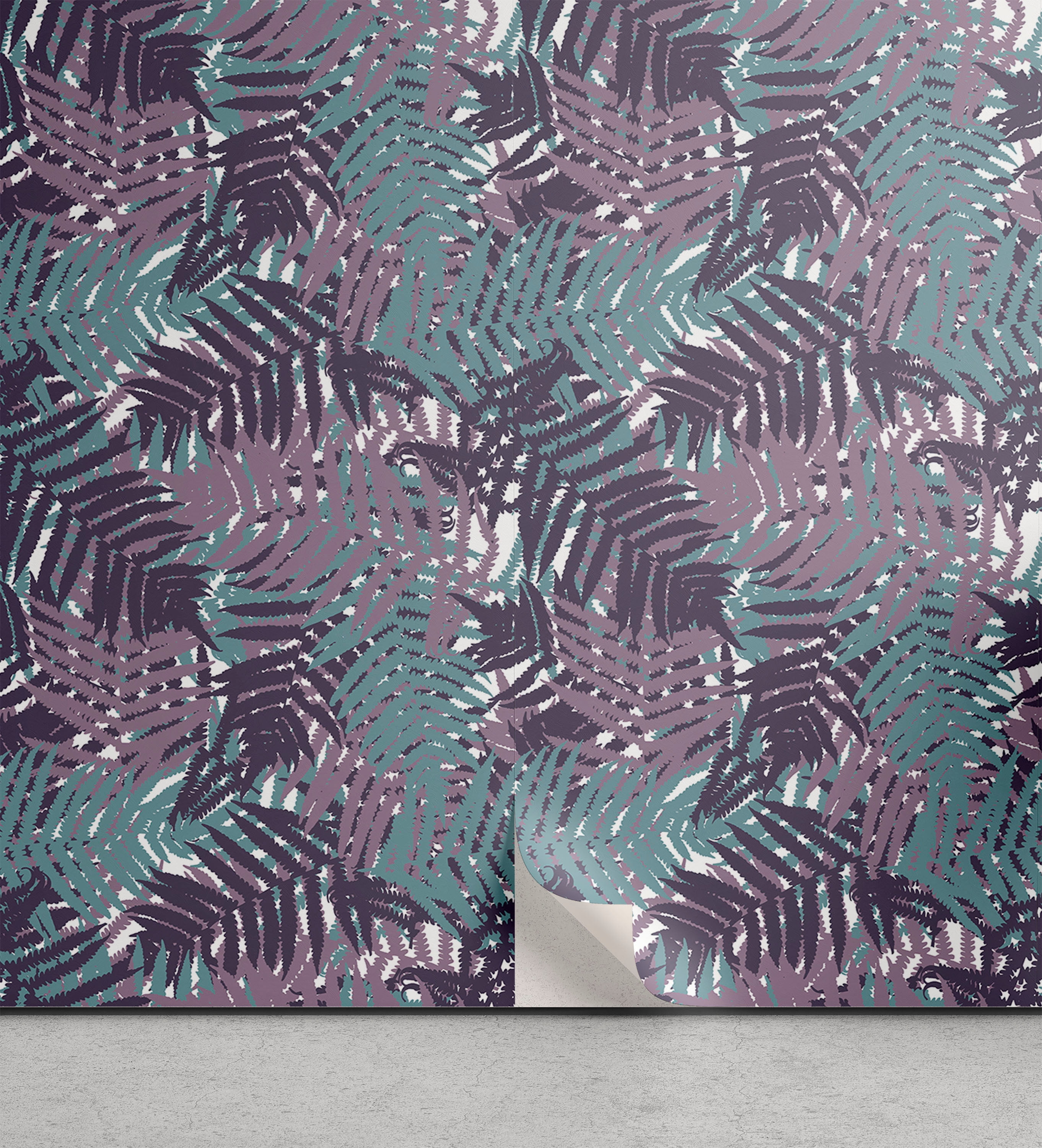 Ambesonne Autumn Leaves Peel & Stick Wallpaper for Home, Neutral Ferns ...