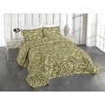 thumbnail image 1 of Ambesonne Autumn Leaves Quilted Coverlet 3 Pcs, Falling Leafy Branch, King Size, Apple Green Dark Green, 1 of 4