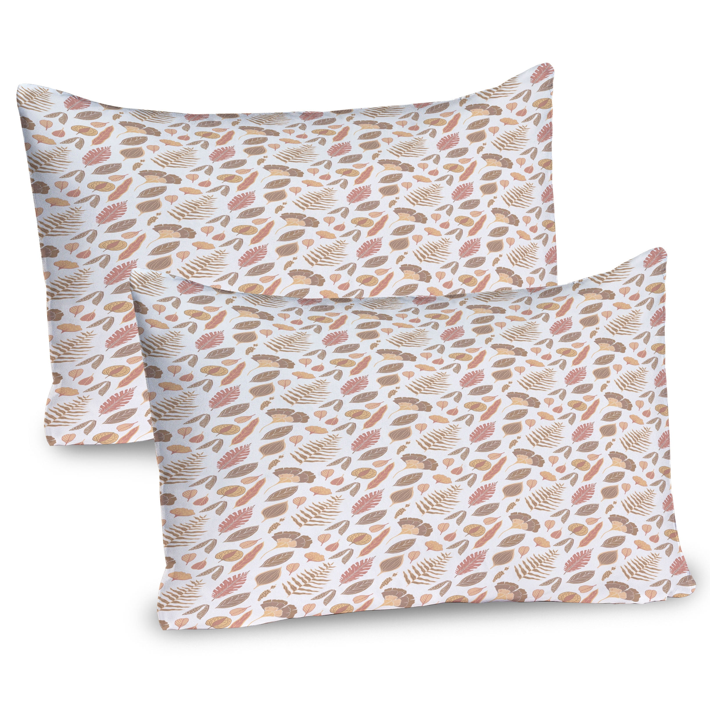 Ambesonne Autumn Pillow Sham 2 Pack, Colorful Leaves Calm Tones, 36"x20