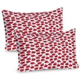 thumbnail image 1 of Ambesonne Autumn Pillow Sham 2 Pack, Warm Colored Ripe Apples, 30"x20", Dark Pink and Dark Coral, 1 of 3