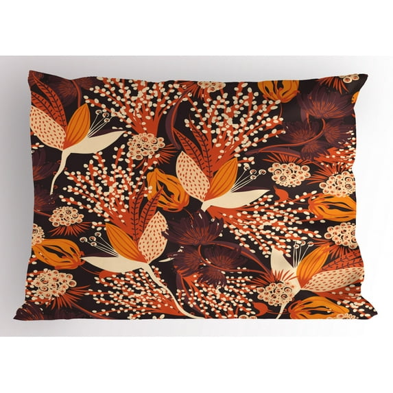 Ambesonne Autumn Pillow Sham, Fall Season Blossoms, 26" X 20", Multicolor