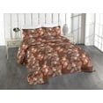 thumbnail image 1 of Ambesonne Autumn Quilted Bedspread Set 3 Pcs, Fall Inspirations Flowers, Twin, Redwood and Pale Maroon, 1 of 4