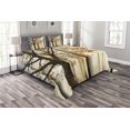 thumbnail image 1 of Ambesonne Autumn Quilted Bedspread Set 3 Pcs, Tree in Abstract Woods, Queen Size, Orange Brown, 1 of 3