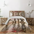 thumbnail image 1 of Ambesonne Autumn Quilted Coverlet 2 Pcs, Fall Season River with Trees, Twin Size, Brown and Magenta, 1 of 2