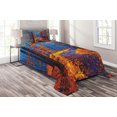 thumbnail image 1 of Ambesonne Autumn Quilted Coverlet 2 Pcs, Forest in Fall Season, Twin Size, Orange Navy, 1 of 2