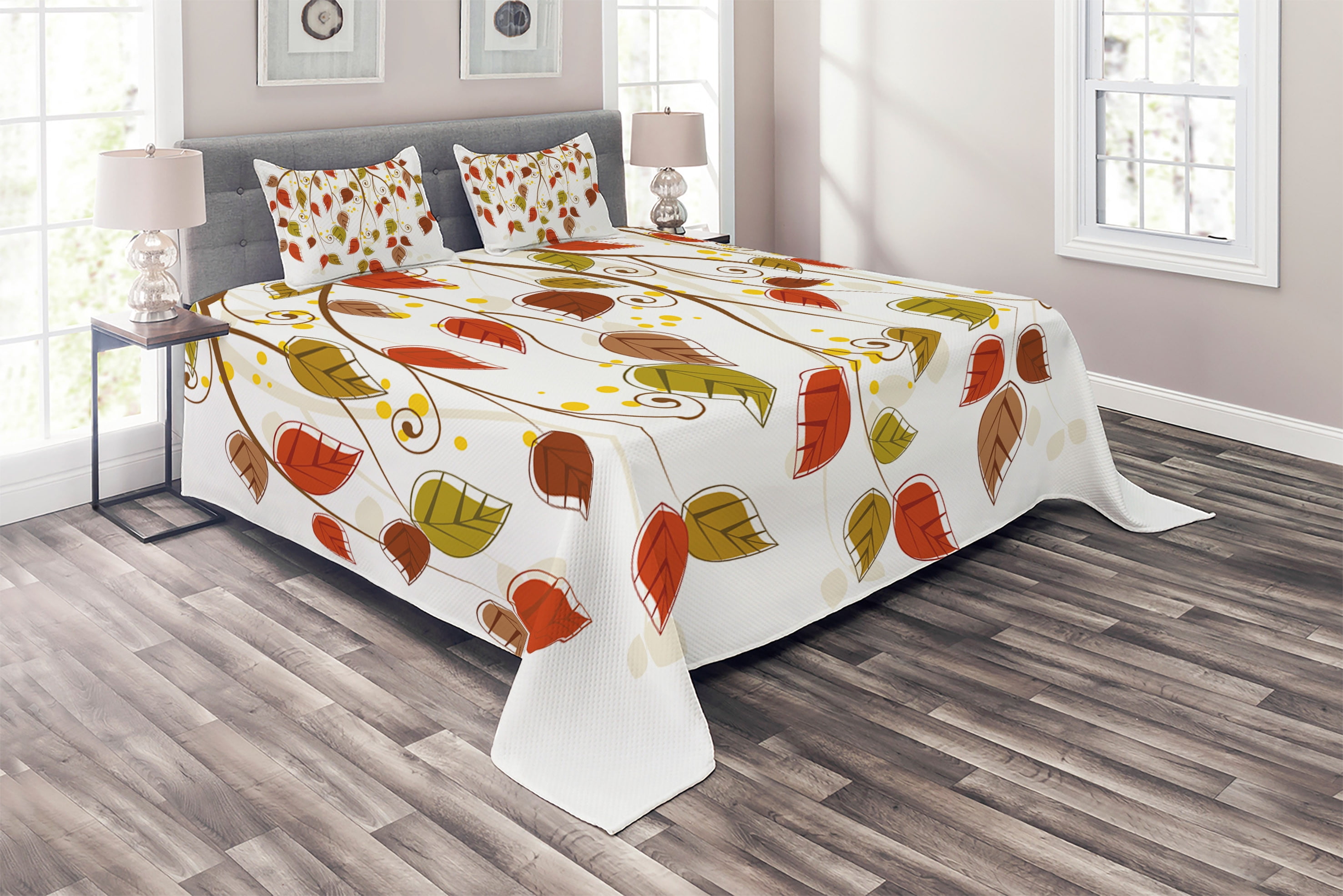 King Size Burnt Sienna Brown Quilted Bedspread Set