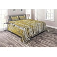 thumbnail image 1 of Ambesonne Autumn Quilted Coverlet 3 Pcs, Forest Golden Leaves, Queen Size, Yellow Grey, 1 of 2