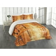 thumbnail image 1 of Ambesonne Autumn Quilted Coverlet 3 Pcs, Forest Lake Fall Trees, King Size, Orange Brown, 1 of 4