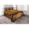 thumbnail image 1 of Ambesonne Autumn Quilted Coverlet 3 Pcs, Vivid Leaf Plant Eco, Queen Size, Orange Brown, 1 of 2