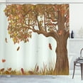thumbnail image 1 of Ambesonne Autumn Shower Curtain, Deciduous Oak Leaves, 69"Wx84"L, Umber Redwood, 1 of 3