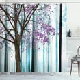 thumbnail image 1 of Ambesonne Autumn Shower Curtain, Lonely Tree Leaves Woods, 69"Wx70"L, Almond Green, 1 of 5
