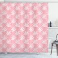 thumbnail image 1 of Ambesonne Autumn Shower Curtain, Pastel Doodle Forest Leaves, 69"Wx75"L, Pink Vermilion and White, 1 of 4