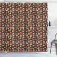 thumbnail image 1 of Ambesonne Autumn Shower Curtain, Season Camp Item Marshmallow, 69"Wx70"L, Dark Taupe and Pale Orange, 1 of 4