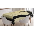 thumbnail image 1 of Ambesonne Autumn Tablecloth Rectangular Table Cover, Tree with Falling Leaves, 60"x84", Mustard Black, 1 of 4